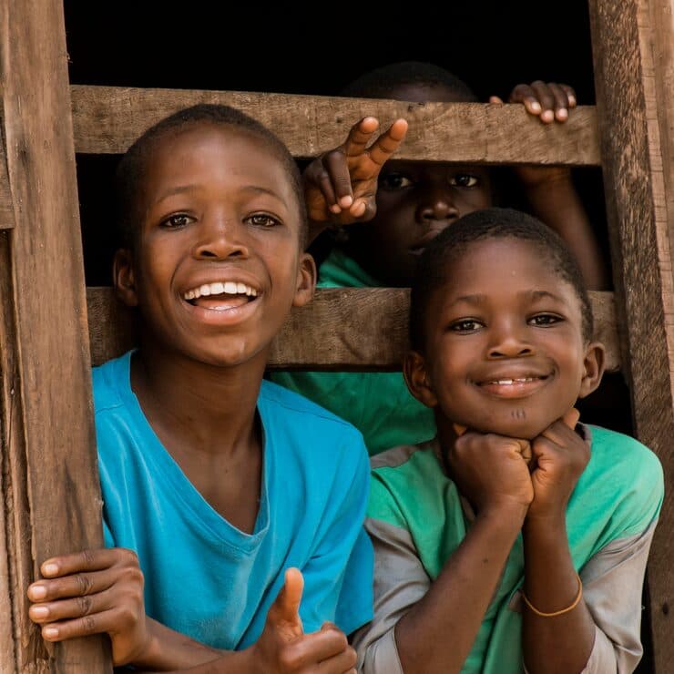 Children receiving education through Jabnest Helping Hand.